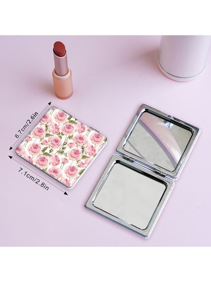 Mirroray - Floral Pattern Portable Folding Makeup Mirror