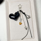 Keypus - PU Heart Charm Chain Tassel Accent Keychain