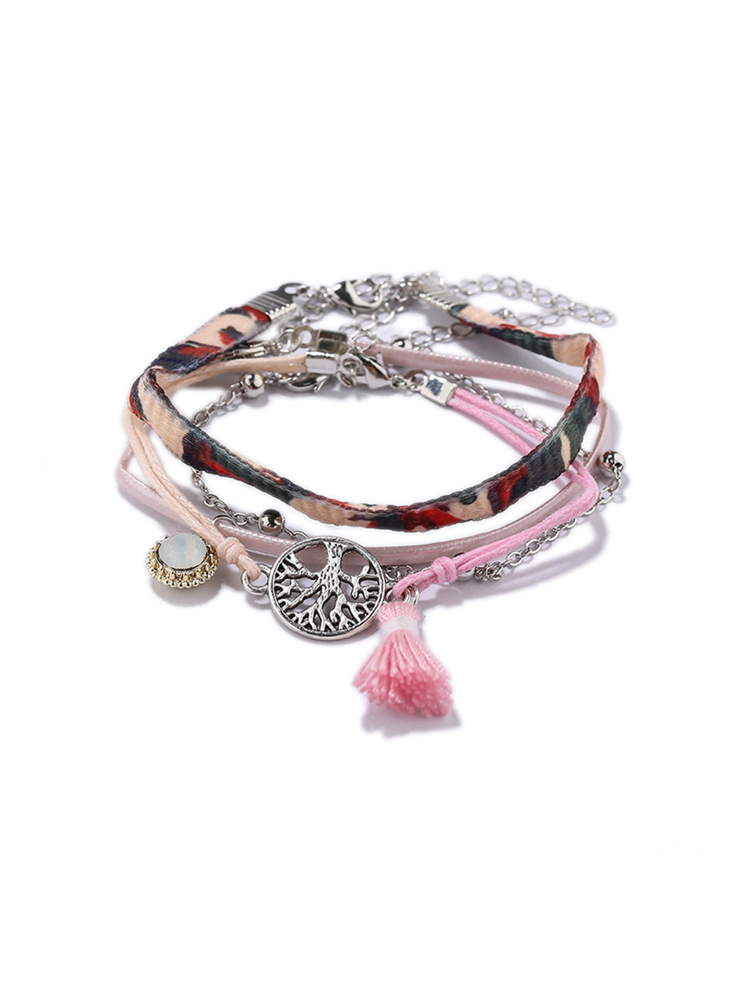 Lovra - Stylish Tree Shaped Tassel Beaded Bracelet