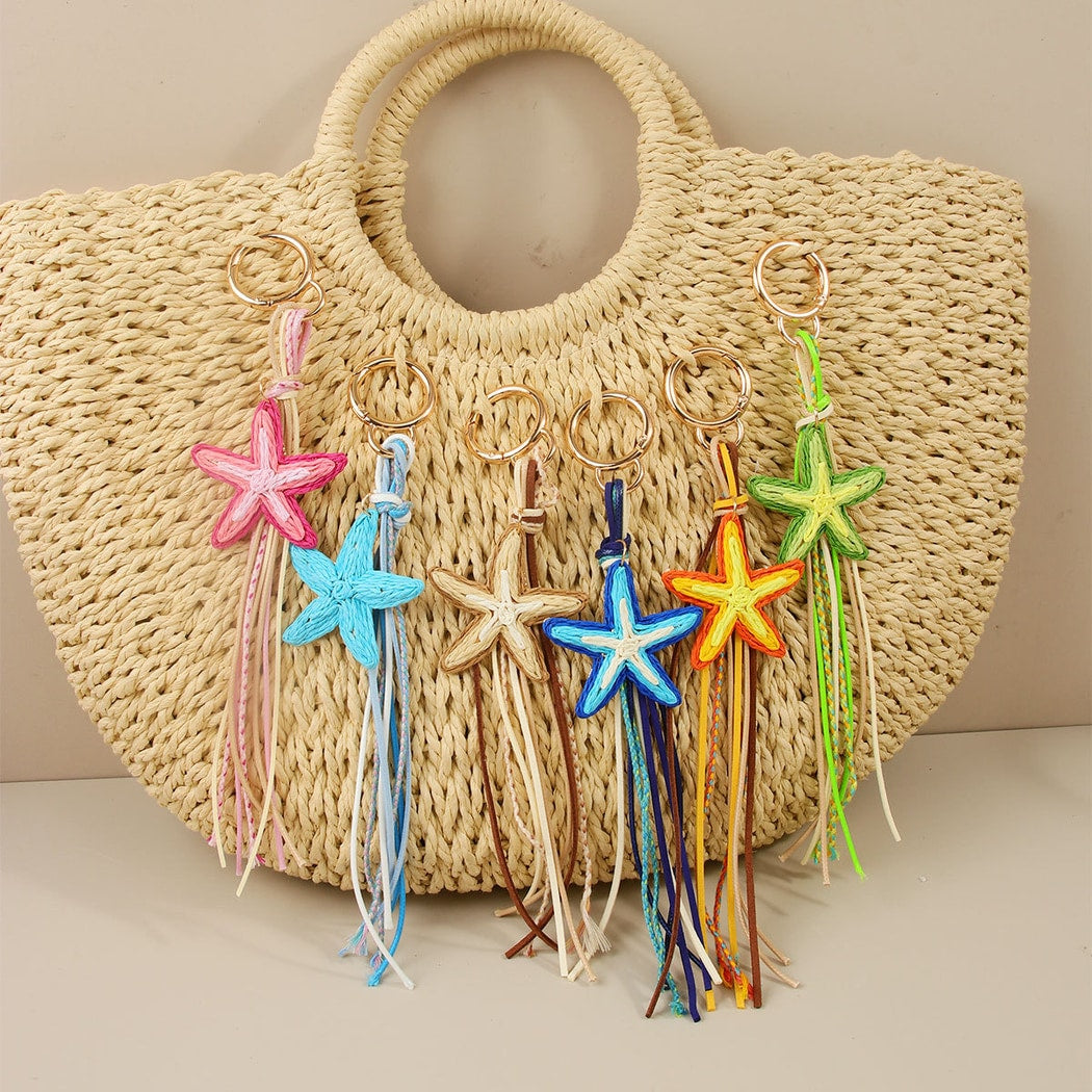 Keypus - Starfish Tassel Bag Charm Alloy Keychain