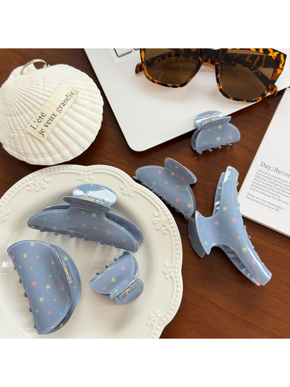 Beau - Star Pattern Glossy Acetate Claw Clip