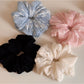 Gifty - Irregular Ruched Embroidered Hair Scrunchie