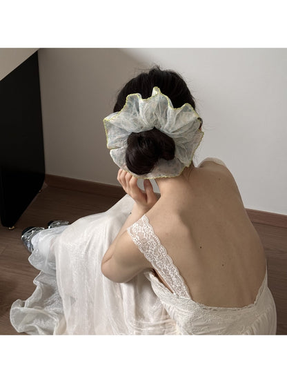 Gifty - Sheer Floral Mesh High Elastic Hair Tie Scrunchie