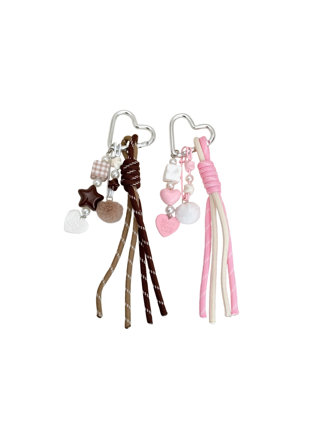 Keypus - Simple Style Heart Pendant Woven Keychain