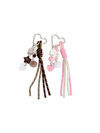 Keypus - Simple Style Heart Pendant Woven Keychain