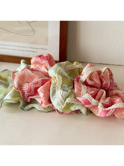 Gifty - Large Ruffled Openwork Detail Scrunchie