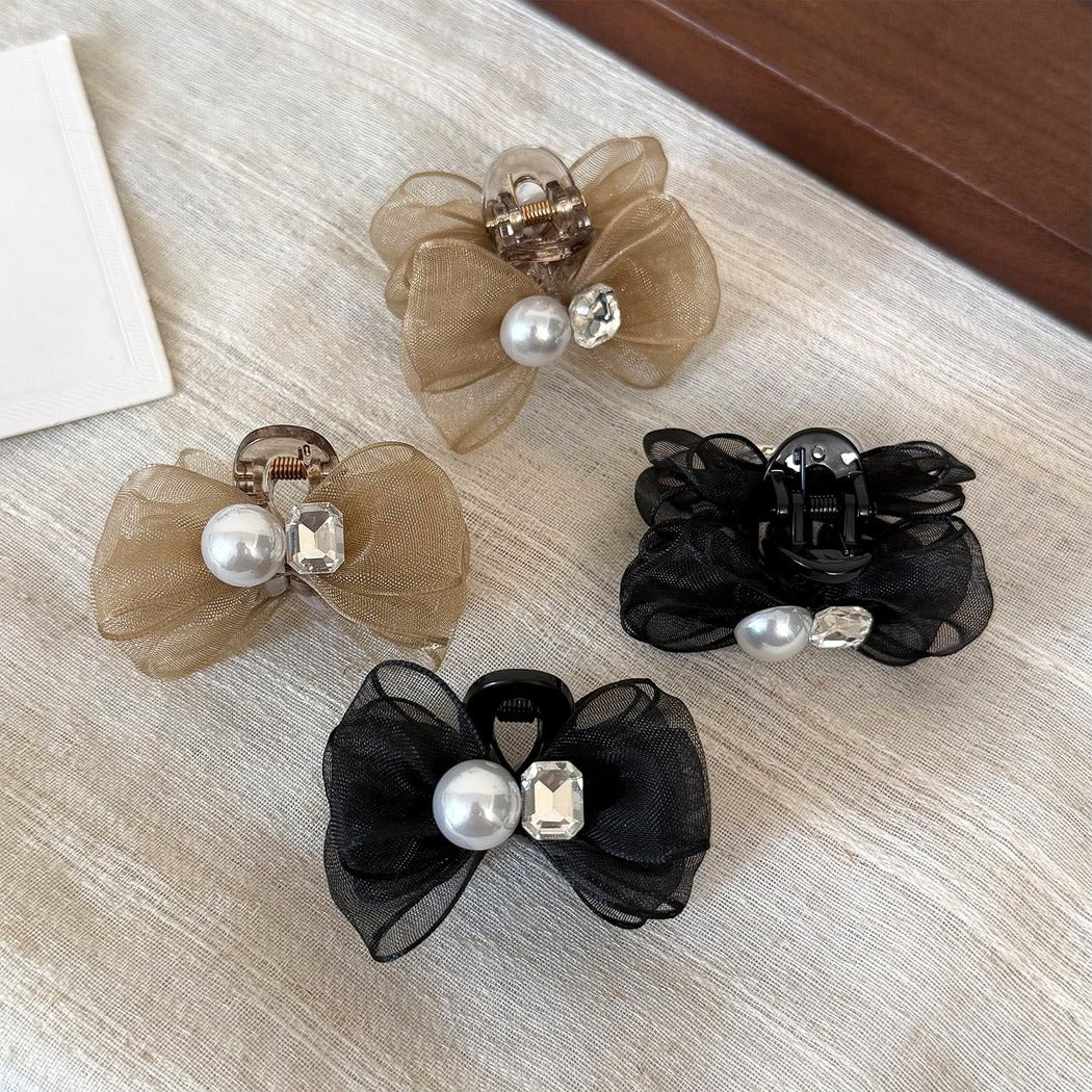 Beau - Women's Sheer Bow Decorative Hair Claw Clip