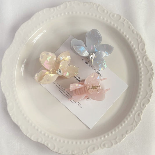 Beau - Iridescent Floral Acetate Claw Clip