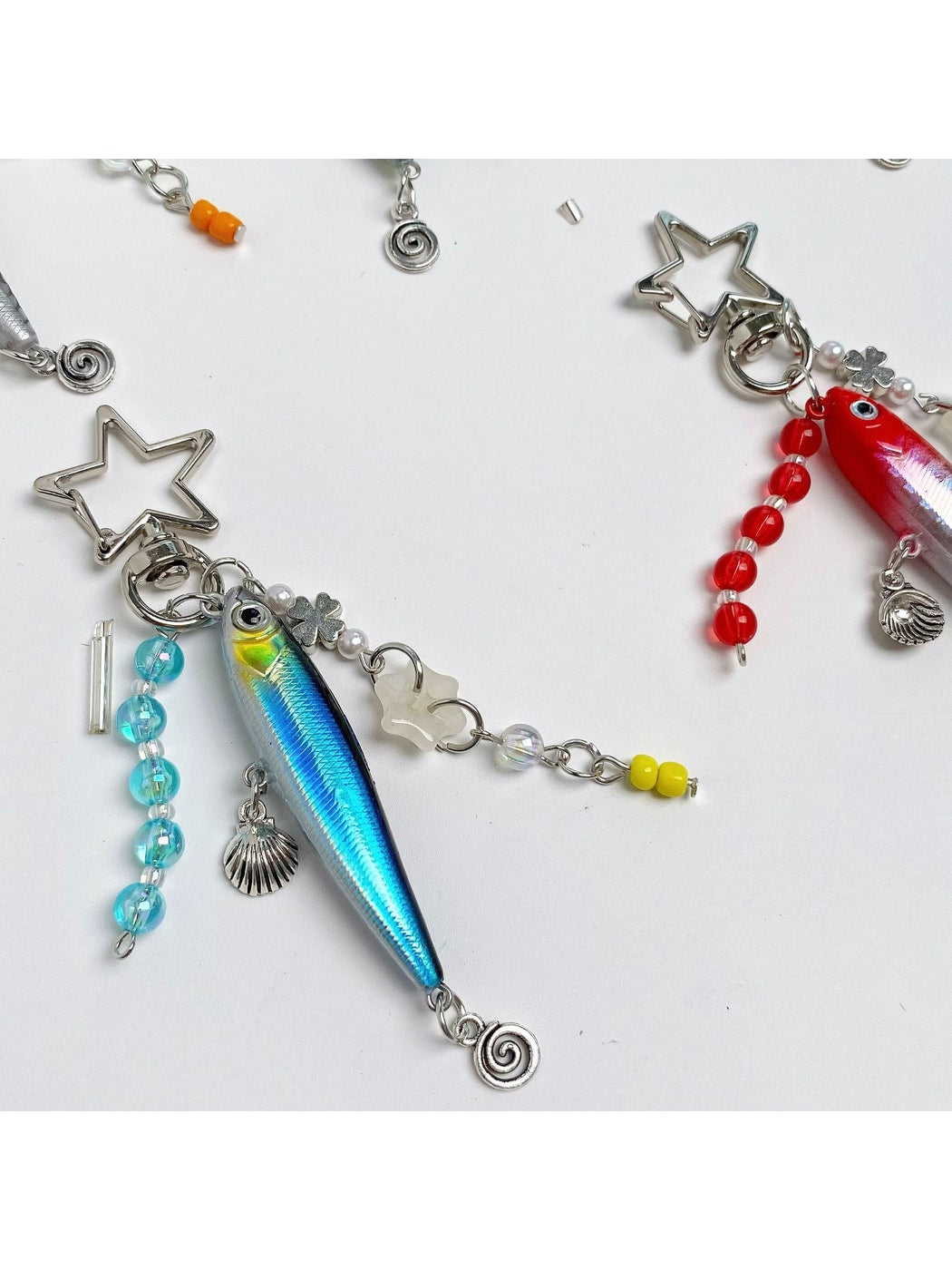 Keypus - Beaded Look Fish Keychain Bag Charm Keychain