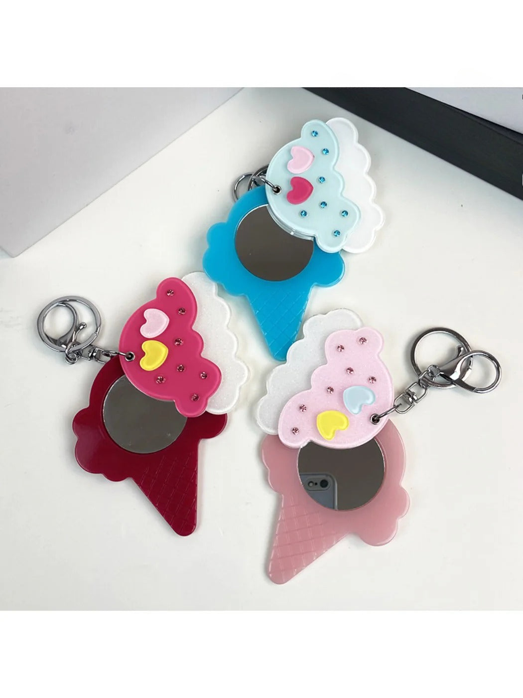 Keypus - Ice Cream Acrylic Mirror Keychain
