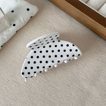 Beau - Polka Dot Fan Shape Acetate Claw Clip