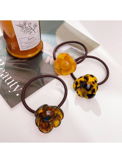 Gifty - Acetate Flower Hair Tie for High Ponytail Bun