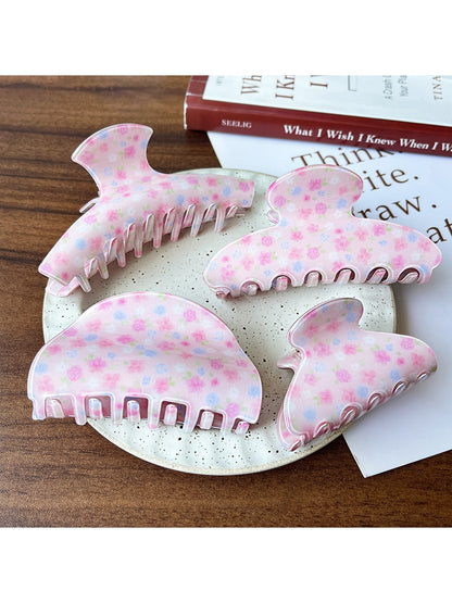 Beau - Floral Print Acetate Fiber Claw Clip