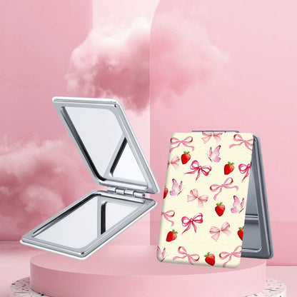 Mirroray - Foldable Bow Print Portable Makeup Mirror