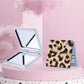 Mirroray - Leopard Print PU Foldable Makeup Mirror