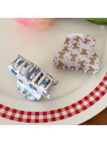 Beau - Sweet Floral Print Acetate Claw Clip