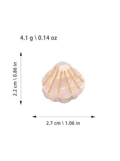 Beau - Acetate Fiber Fan Motif Alloy Claw Clip