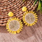 Earedge - Bohemian Round Geometric Raffia Earrings