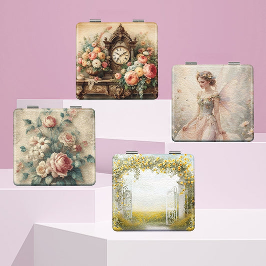 Mirroray - Vintage Floral Folding Makeup Mirror