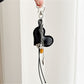 Keypus - PU Heart Charm Chain Tassel Accent Keychain