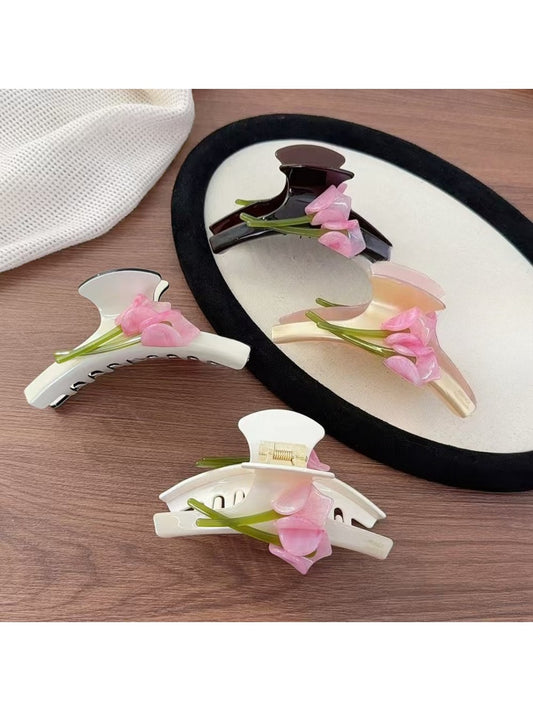 Beau - Fashion Lily Pattern Acetate Hair Clip