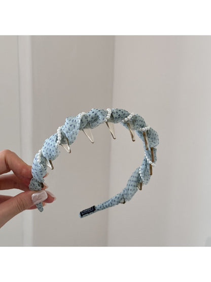 Gifty - Polka Dot Mesh Wave Geometric Print Headband