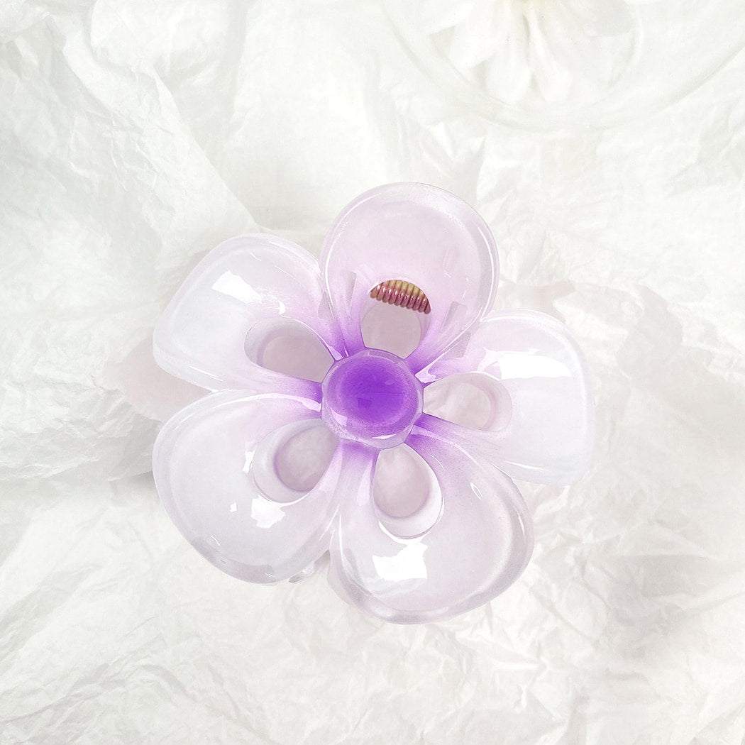 Beau - Glossy Hollow Flower Shape Claw Clip