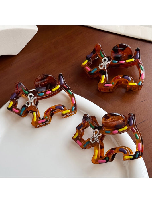 Beau - Colorful Line Puppy Minimalist Hair Clips