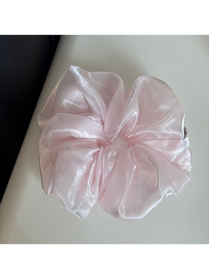 Gifty - Sheer Glossy Ruffle Polyester Scrunchie