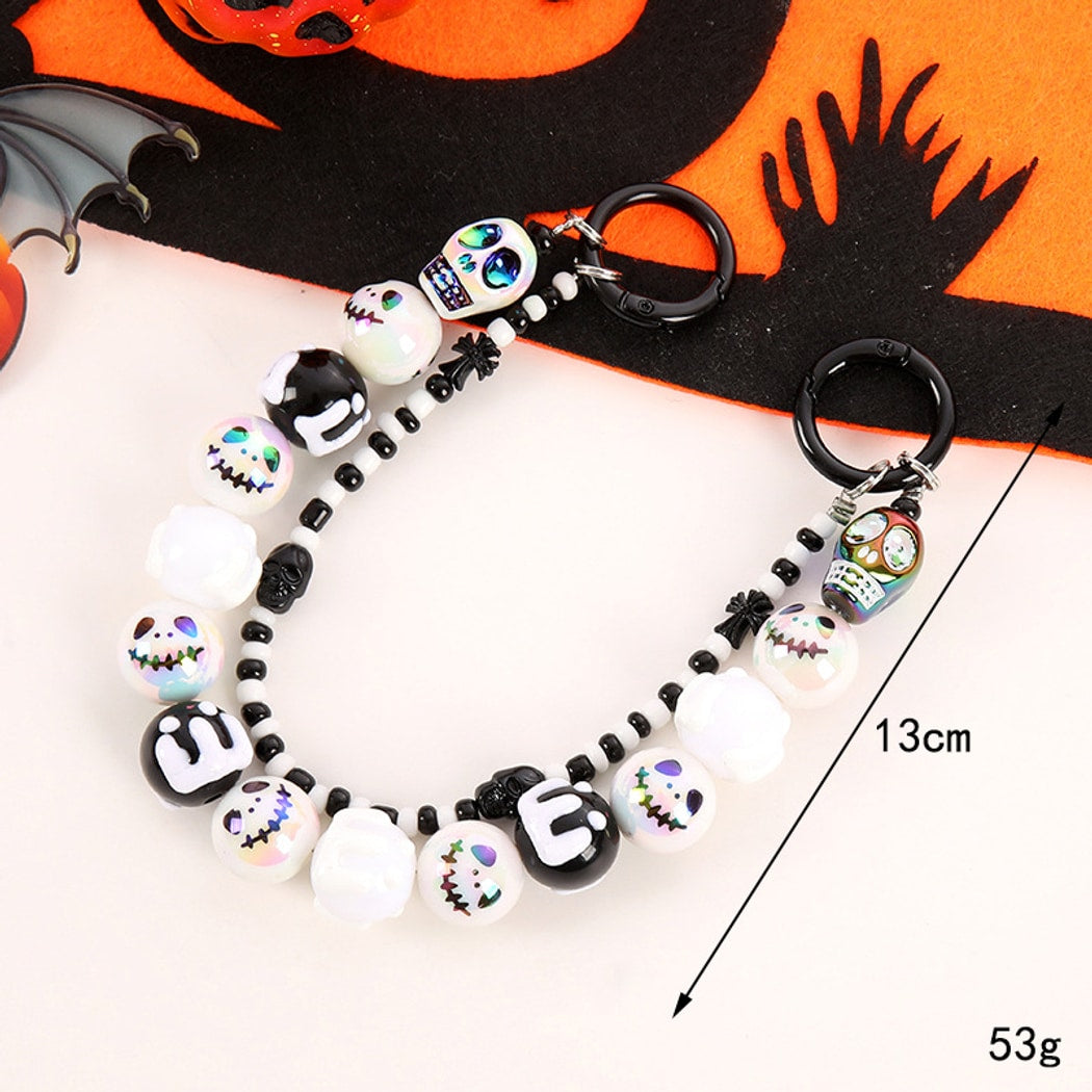 Keypus - Halloween Skull Ghost Beaded Keychain