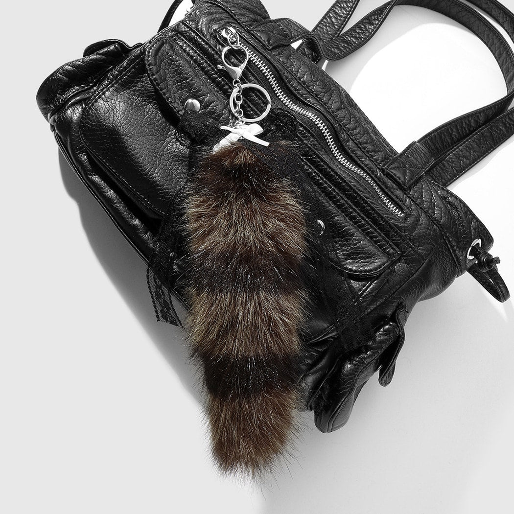 Keypus - Lace Bow Plush Tail Hanging Keychain