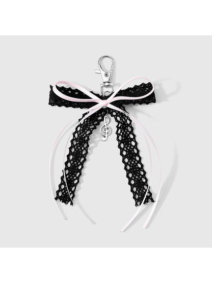 Keypus - Sweet Lace Ribbon Bow Key Ring Accessory Keychain