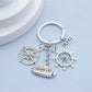 Top view of steamship keychain highlighting intricate metalwork and design