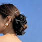 Gifty - Black Polka Dots Ruffle Trim Scrunchie