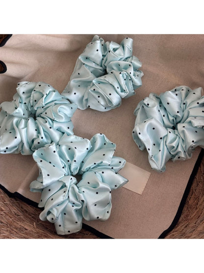 Gifty - Soft Ruffled Polka Dot Elastic Scrunchie