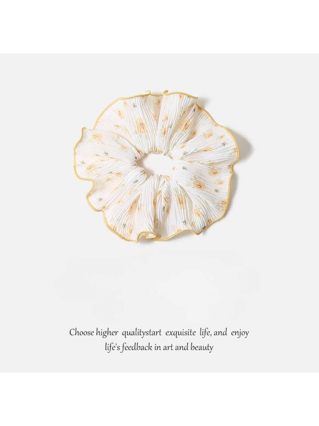 Gifty - Floral Chiffon Double Layer Scrunchie