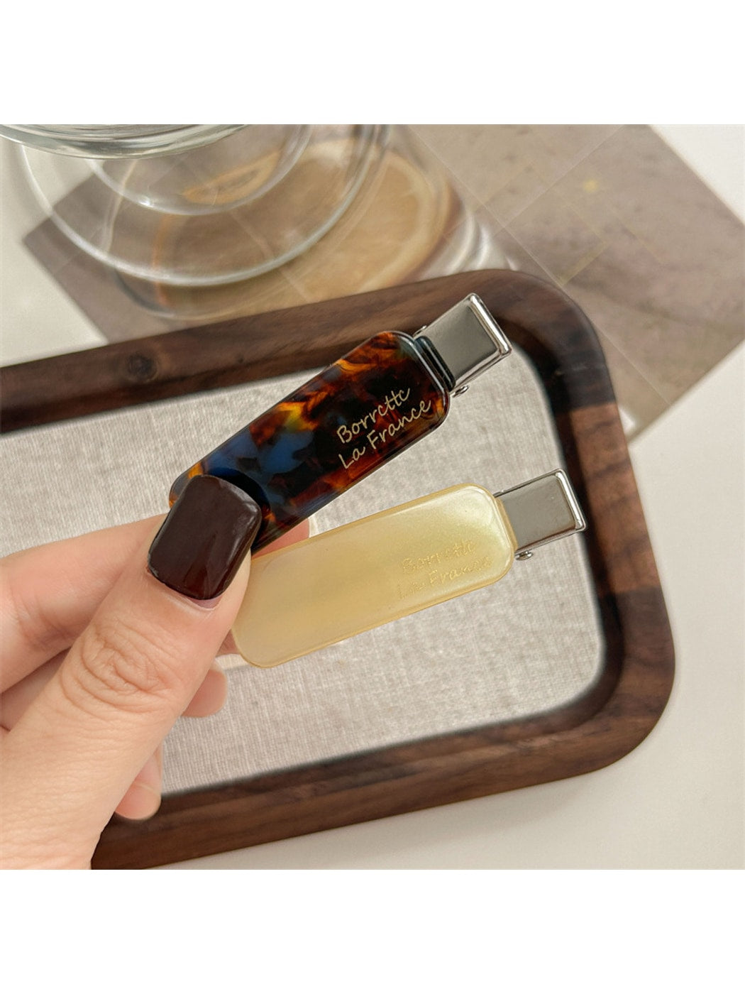 Beau - Rectangular Acetate Duckbill Geometric Hair Clip