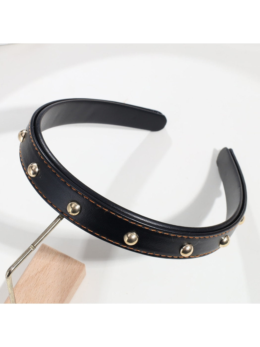 Gifty - PU Leather Studded Retro Style Headband