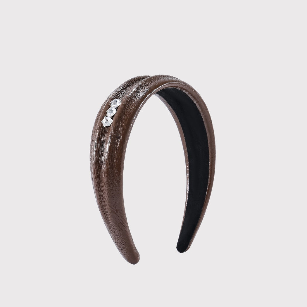 Gifty - Elegant Brown Floral Accent Headband