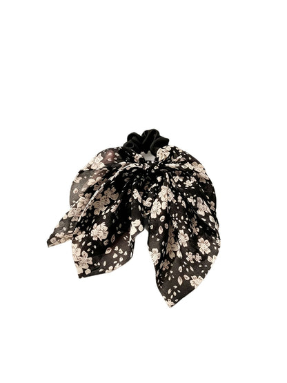 Gifty - Vintage Style Flower Print Bow Hair Scrunchie