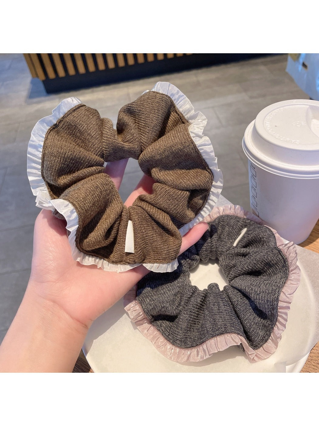 Gifty - Fall Winter Ruffle Pleat Scrunchies