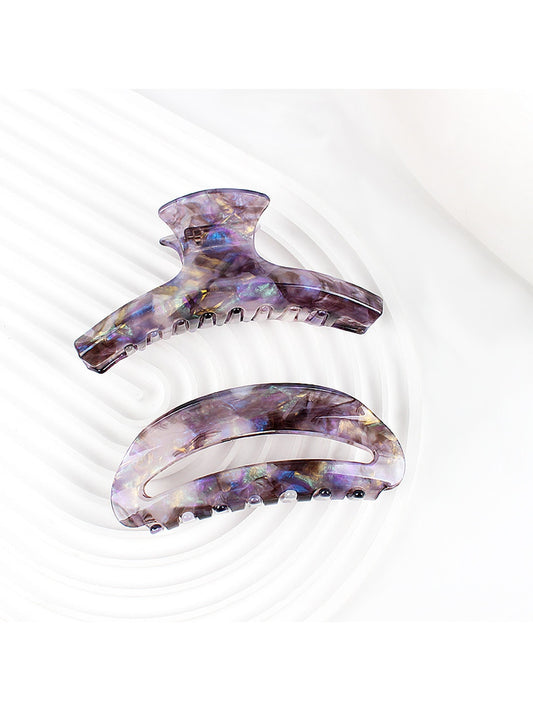 Beau - Geometric Acetate Fiber Alloy Hair Claw Clip
