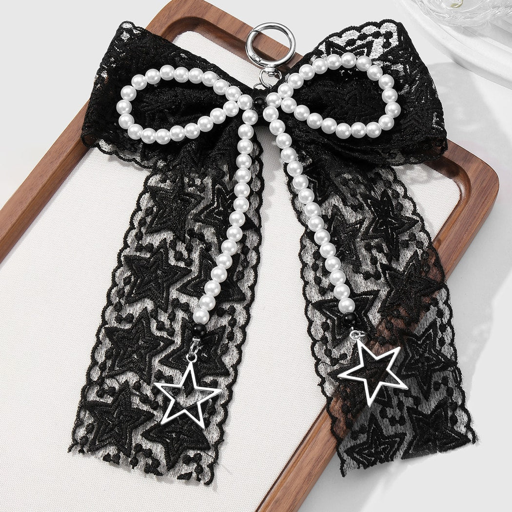 Keypus - Lace Bow Star Charm Decorative Keychain