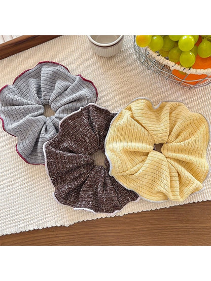 Gifty - Solid Color Knitted Scrunchie Hair Tie