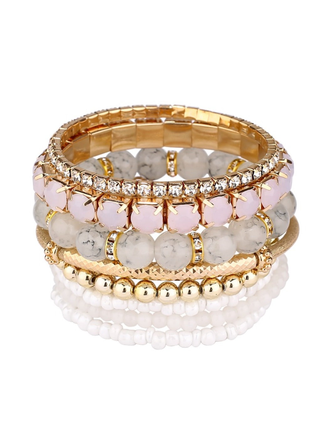 Lovra vintage layered beaded bracelet styled with casual outfit