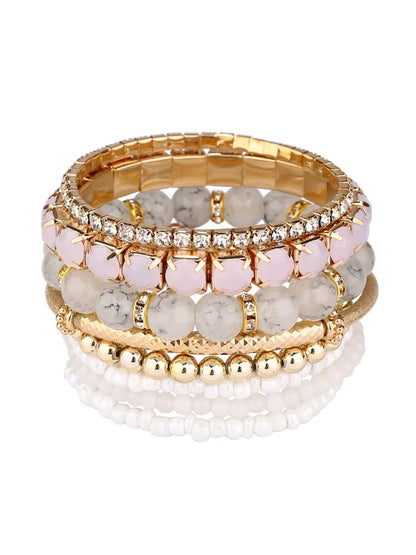 Lovra vintage layered beaded bracelet styled with casual outfit