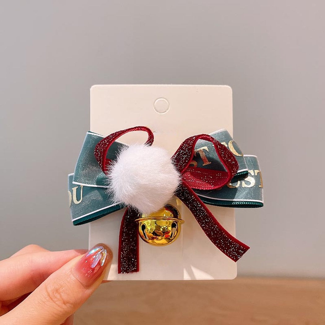 Beau - Christmas Bow Pom Pom Cartoon Hair Accessories