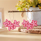 Earedge Sweet Flower Shaped Drop Earrings with gold hooks and pink flower design close-up