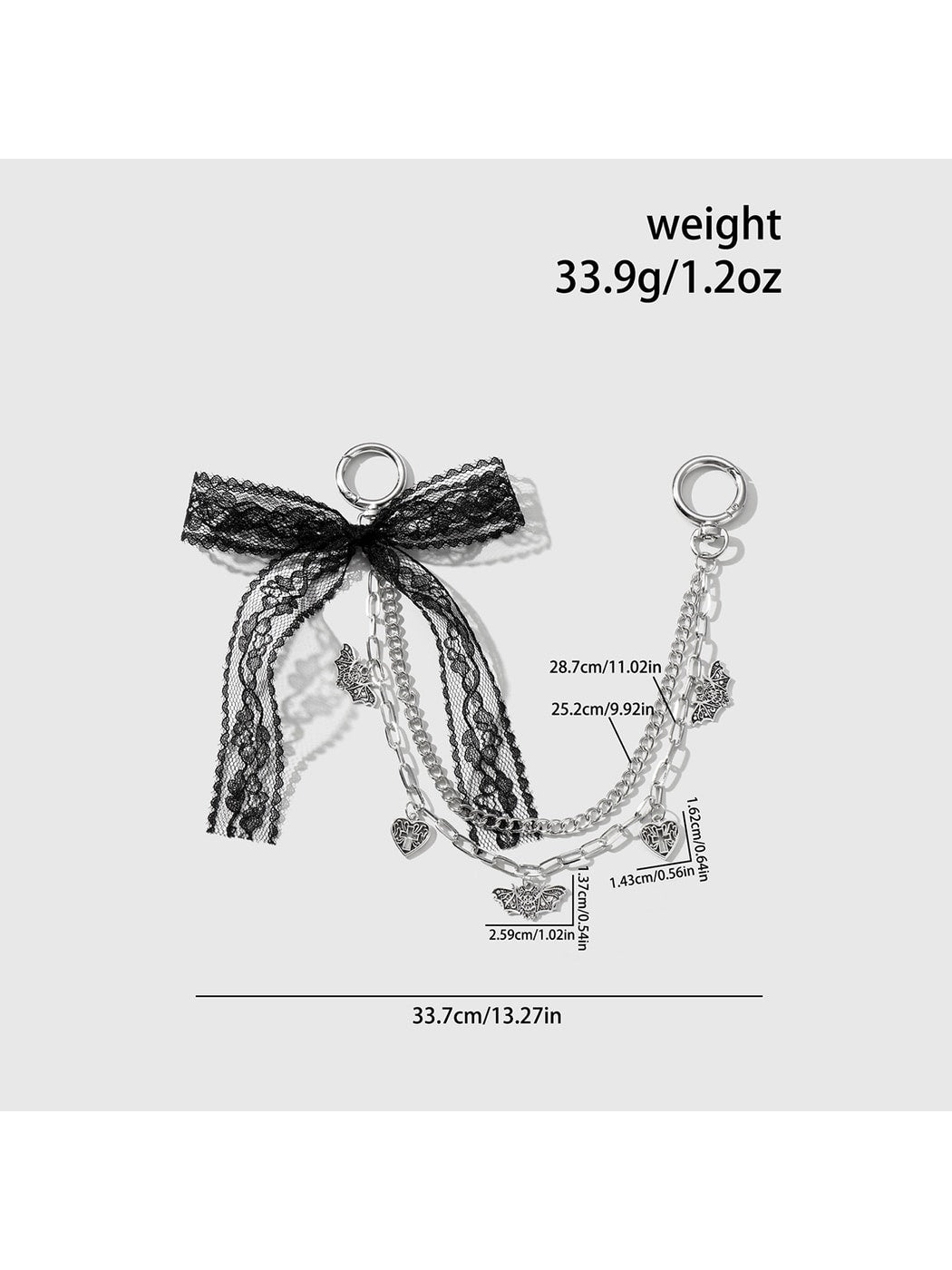 Keypus - Y2K Lace Bow Chain Bag Charm Keychain