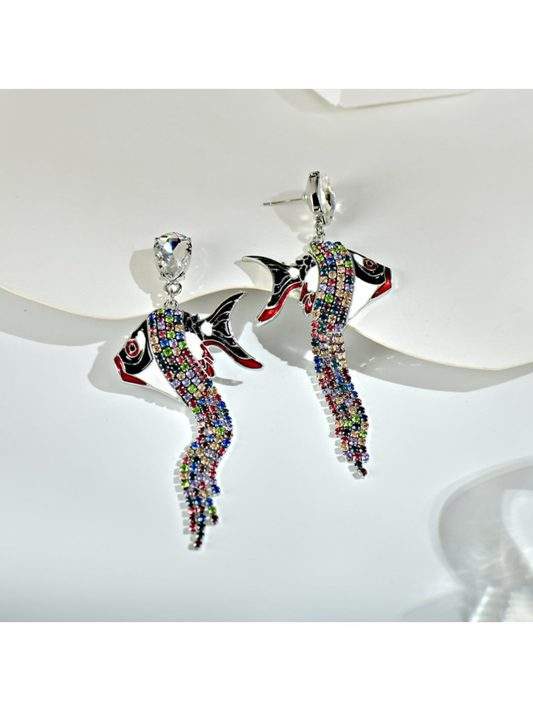 Earedge - Vintage Goldfish Drop Earrings With Tassels